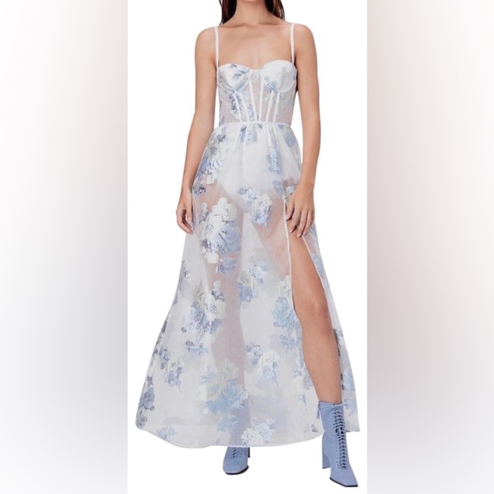 For Love & Lemons - Cody Organza Jacquard Maxi Dress **Altered**